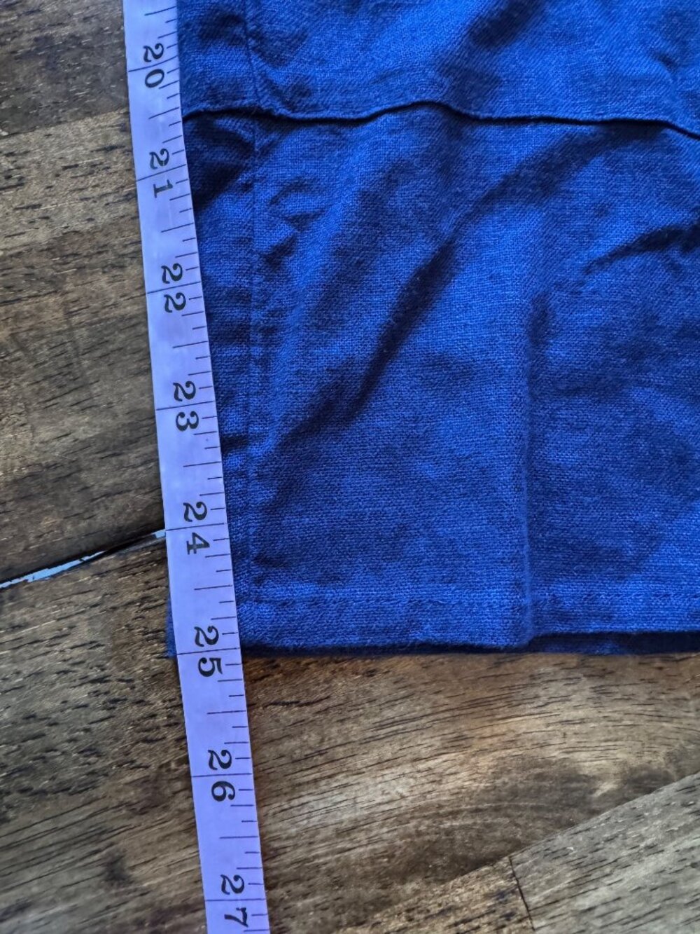Naturals D&Co Blue Linen PullOn High Rise Pants Ankle Petite Coastal Casual 3XP - Picture 11 of 11